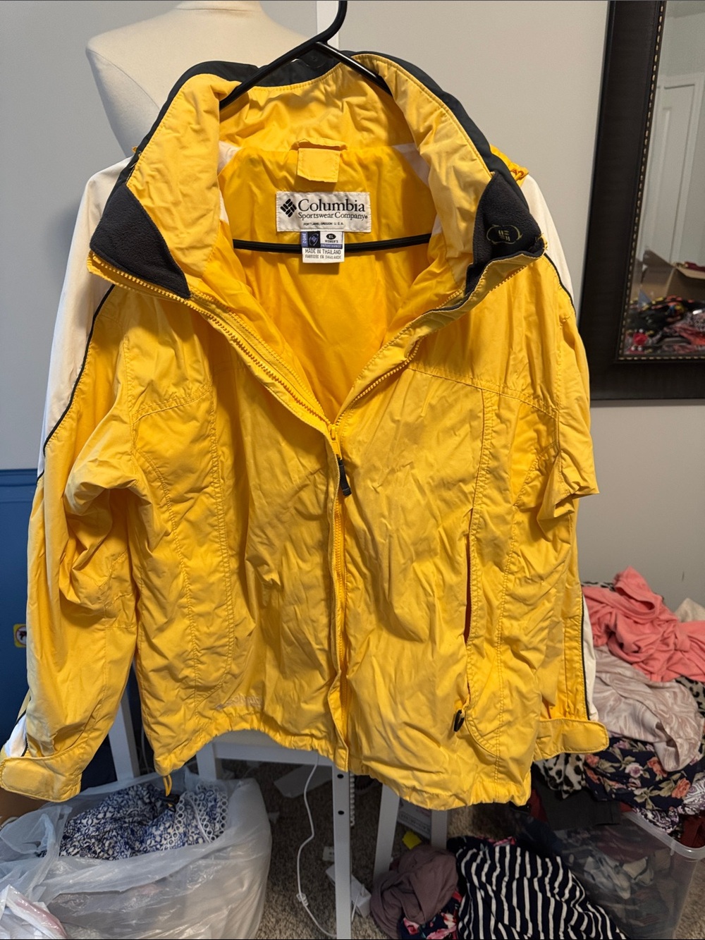 Columbia Kids Yellow Hooded Raincoat with Black Trim
